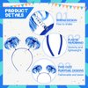 Jexine 12 Pieces Tinsel Wrapped Ponytails Headbands Headwear Feathers Headbands for Women Girls Hair Costume Accessories (Blue)