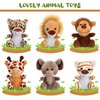 Sumind 12 Pieces Mini Stuffed Forest Animals Jungle Animal Plush Toys 4.8 Inch Cute Plush Elephant Lion Giraffe Tiger Plush for Animal Themed Parties Achievement Award(Sitting)