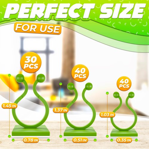 Wall Plant Clips for Climbing Plants - 110Pcs Plant Support Clips Reusable Climbing Plant Wall Clips for Plant Vines - 3 Sizes Garden Clips for Plants Self Adhesive Plant Training Clips for Wall