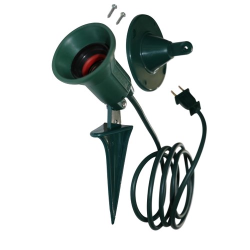 Dobar Outdoor Spotlight for Christmas Decorations - 6 Ft Plug in Christmas Spot Light - Lawn Flood Light Fixture with Garden Stake & Wall Mount - Landscape Spotlight - 120V - UL Listed