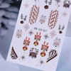 Christmas Nail Art Stickers Decals Snowman Candy Cane Christmas Nail Stickers 5PCS 3D Self-Adhesive Snowflake Ball Flower Deer Design Holiday Nail Decals Manicure Supply for Women DIY Nail Decorations