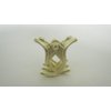 Generic Tiny mini matte gold tone metal hair claw clip (Clip quantity: 2 clips), 1 Count (Pack of 1)