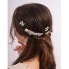 Teyglen Crystal Bride Wedding Hair Comb and Hair Pins Silver Rhinestone Hair Piece Bridal Hair Accessories for Women Handmade Crystal Headpiece
