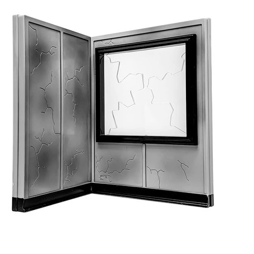 Plastic Toy Miniature Breakable Window and Wall Playset for Action Figures, Dioramas, Models