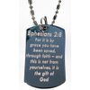 Ephesians 2:8 Bible Biblical Verse "For It Is By Grace You Have Been Saved..." Christ Christian Christianity Logo Symbols - Military Dog Tag Luggage Tag Key Chain Keychain Metal Chain Necklace