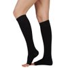 Juzo Soft Knee High 20-30 mmHg Compression Stockings w/ Silicone Band, Open Toe, Black IV Short