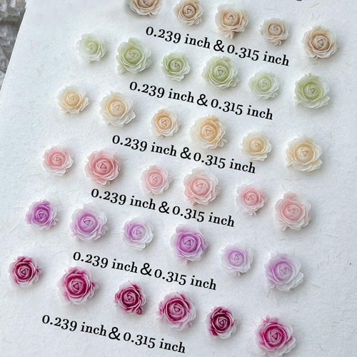 100pcs 3D Flower Nail Charms Rose Flowers Nail Art Charms Camellia Flower Charms for Nails Design Carved Floral Resin Charms Cute Nail Jewels for Nail Art Supplies Flower Nails Charms Nail Decorations