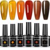 senvenski Gel Nail Polish Crystal Red Coral Grey Amber Brown Gift UV LED Art Varnish Kit (BT6-002)