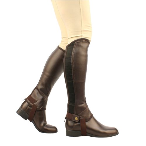 SAXON. Equileather Half Chaps, Black, Childs Medium
