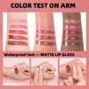 5 Colors Matte Non-Stick Cup Lip Gloss Makeup Set，Waterproof Nude Red Tint Lip Mud Girls Makep，Long Lasting Lipstick Korean Matte Lip Gloss Lips Stain Liquid Lipstick Gift Box Cosmetics Makeup