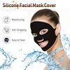 32 Pcs Facial Chest Neck Silicone Pad Reusable Face Forehead Patches Facial Sleeping Mask Cover for Smoothing Facial Chest Neck Forehead Eye Mouth (Black,White)