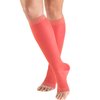 Truform Sheer Compression Stockings, 15-20 mmHg, Women's Knee High Length, Open Toe, 20 Denier, Pink, Small