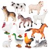 SIENON 12Pcs Farm Animal Figures Toys Realistic Plastic Farm Animal Figurines, Farm Animals Playset Educational Learning Toy Set, Farm Animal Cake Topper for Jungle Farm Theme Birthday Christmas Party