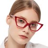 MARE AZZURO Cat Eye Reading Glasses Women Cute Readers 0 1.0 1.25 1.5 1.75 2.0 2.25 2.5 2.75 3.0 3.5 4.0 5.0 6.0 (Red, 200)