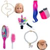 SAIBURAZ 18 inch Doll Hair Accessories for American OG Doll Hair Brush Rainbown Unicorn Kit Accessories Girl Doll Hair Styling Head for Girls Gifts（No Doll）