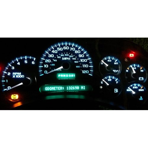 Tanin Auto Electronix 7-Pack of White/Clear Speedometer Gauge Needles | 2003-2006 Chevy/GMC Truck & SUV Instrument Cluster | Set of 7 Needles