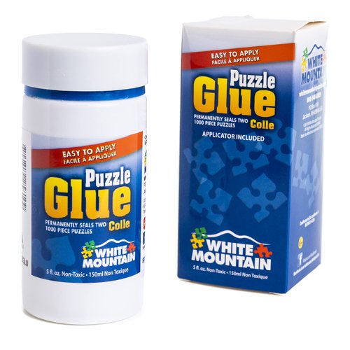 White Mountain Puzzle Glue with Applicator, 5 oz Bottle for 2000 Piece Puzzle