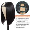 WANTOADE Short Bob Wig U Part Wig Human Hair U Part Bob Wig Brazilian Short Straight U Part Human Hair Bob Wigs for Black Women Natural Black 150% Density 12 inch