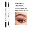 2PCS Waterproof 3D Eyebrow Pen, Dual-Ended Microblading Tattoo Pencil with 4 Fork Tip, Long-Lasting Eyebrow Tint for Natural-Looking Brows (2pcs-05 Black)