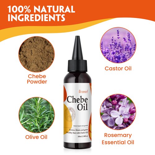Brzeaf Natural Chebe Oil from Chad - 3.38OZ, Moisturizing African Scalp and Hair Oil for Promoting Growth, Deterring Breakage & Deep Conditioning