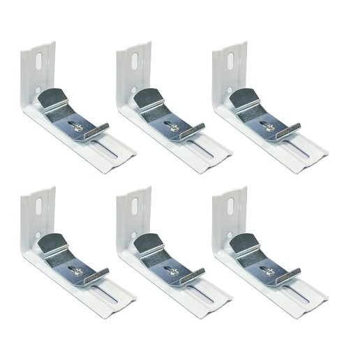 AuRiver 6 pcs Vertical Blind L Bracket Vertical Blind Bracket Clips 3 inch Length for Vertical Blinds with Headrail Width 1-1/2"(38mm) Bracket Clips Outside Mounting