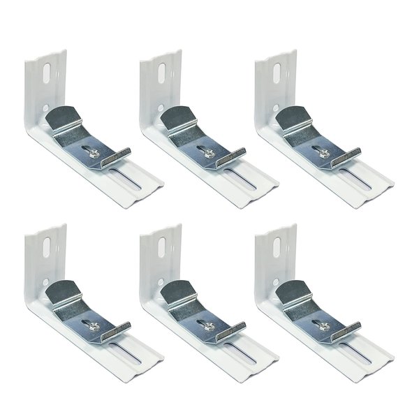 AuRiver 6 pcs Vertical Blind L Bracket Vertical Blind Bracket Clips 3 inch Length for Vertical Blinds with Headrail Width 1-1/2"(38mm) Bracket Clips Outside Mounting
