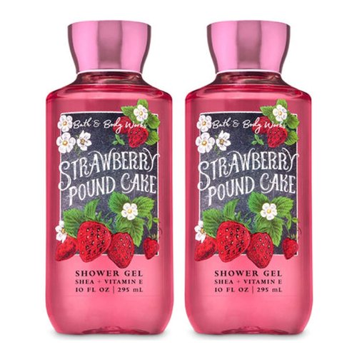 Bath and Body Works Strawberry Pound Cake Shower Gel 10 Oz 2 Pack (Strawberry Pound Cake)