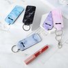 Generic Chapstick Holder Keychain, Cute Lip Balm Keychain Holder with Clip, Lip balm Lipstick Lip Gloss Pouch Holder Keychain, Pocket Keychain Bag Accessories Gift for Women Stocking Stuffers, 5 Pcs