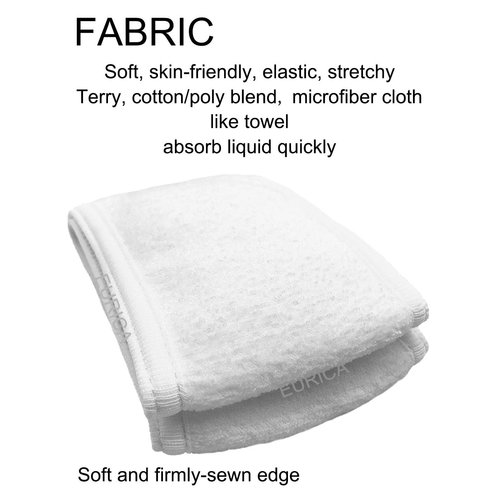 EUICAE Hair Wrap Headband, 6 Pack White - Spa Headband for Face Wash Facial Treatment, Non-slip Stretchable Washable Makeup Headband for Hair Towel Wrap, Fits All, Workout, Yoga, Gym, Salon, Home Use