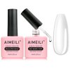 AIMEILI Soak Off Hema-Free Gel Nail Polish Builder Base and No Wipe Top Set - 2 x 15ml