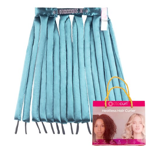 Octocurl Satin Hair Curlers - Heatless Curls Overnight - Headband Curlers for Long Hair (Satin - Jade)