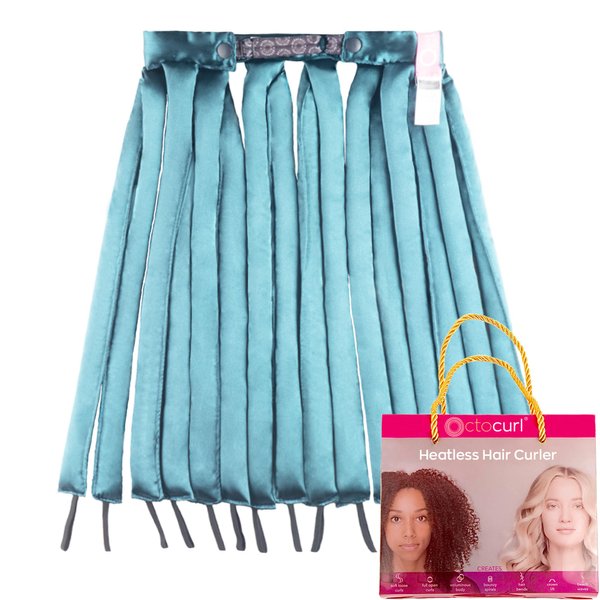 Octocurl Satin Hair Curlers - Heatless Curls Overnight - Headband Curlers for Long Hair (Satin - Jade)
