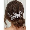 Yean Flower Bride Wedding Hair Comb Silver Crystal Bridal Hair Piece Rhinestone Hair Accessories for Women and Girls