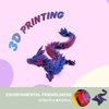 PETBSNVB 12" 3D Printed Dragon, Articulated Dragon, Crystal Dragon, Dragon Fidget Toy, Home Office Decor Executive Desk Toy (Red)