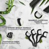 Individually Wrapped Dental Floss Picks - Biodegradable Plant Based Flosser Handle & Packaging | Natural Charcoal Teeth Whitening | Toothpick Stick Soft On Gums & Teeth | Eco Friendly & Zero Waste