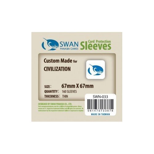 Swan Card Sleeves (67x67mm) - 160 Pack, Thin Sleeves - Civilization