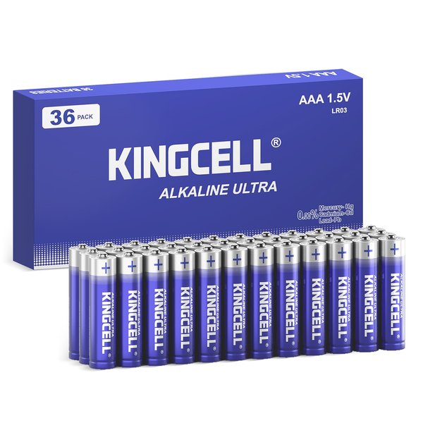 KINGCELL AAA Batteries 36 Pack, High-Performance Triple AAA Batteries with Long-Lasting Power,Alkaline AAA Batteries 10-Year Shelf Life for Kids Toys, Remotes, Various Household Devices