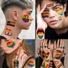 EGMBGM 132+ PCS LGBT Gay Pride Temporary Tattoos For Women Men Adults, Rainbow Temporary Tattoos Face Stickers Body Art, Bulk Flag Stripes Pride Tattoos Temporary, Rainbow Accessories For Women Pride Parade Festival