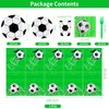 durony 121 Pieces Soccer Party Tableware Set Include Soccer Party Plates and Napkins, Cups, Tablecloth, Forks Soccer Party Supplies for Soccer Party Theme Decoration