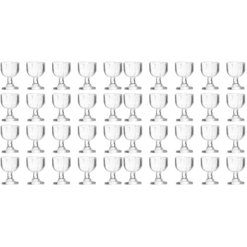 LOGOFUN 40 Pcs Dollhouse Miniature Wine Glasses 1:12 Scale Drink Cups Round Bottom Glasses Kitchen Accessories Decorations