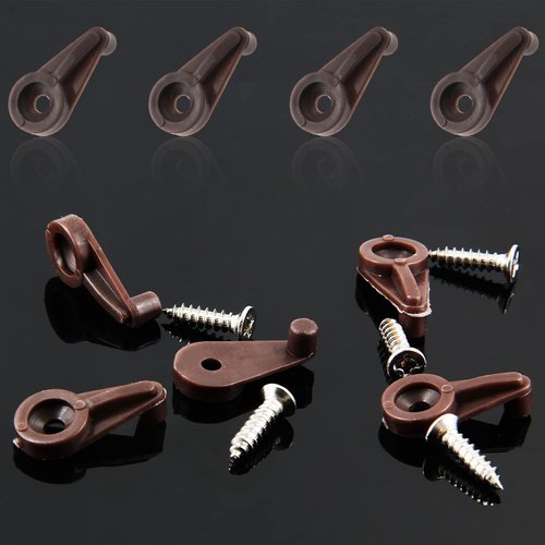 Qjaiune 20 Pack Glass Window Clips Brown Retainer Clips, Glass Door Holder Cabinet Panel Bracket Screen Fixing Clips, Glass Door Retainer Kit Mirror Hanging Hardware for Vanity Mirror Window Screen