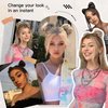 HANYUDIE Space Bun Hair Pieces 2PCS Claw Clip in Hair Bun Mini Bun Hair Scrunchies Extension for Women Girls Natural Black