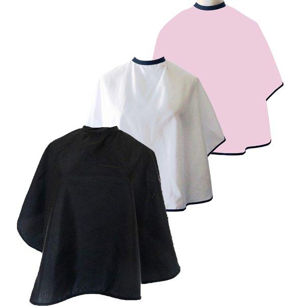 ST-BEST-P Hair Color Cape Makeup Haircut Salon Hairdresser Shampoo Capes Cutting Barber Cape for Men,Women,Clients (3 PCS, Black+White+Pink)