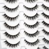 Pooplunch False Eyelashes Wispy Cat Eye Look Natural Clear Band Fluffy Short Accent Lashes Faux Mink Lashes Fake Eyelashes 14 Pairs Pack