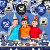 RUMIA Blue 10th Birthday Balloons 24Pcs Navy Blue Black Silver Happy 10th Birthday Latex Balloons Confetti Balloons for Boy Girls 10th Birthday Anniversary Party Decorations Supplies 12 inches