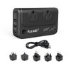 ALLWEI Travel Voltage Converter 220V to 110V Power International Travel Adapter for Hair Straightener/Curling Iron, Universal Power Plug Adapter UK, US, AU, EU, IT, India (Black)