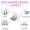 SLSXNL Lash Clusters Wispy Natural D Curl Eyelash Extension DIY 10-12MM Mixed Fluffy Individual Lashes Thin Band 110pcs,10mm 11mm 12mm False Eyelashes