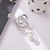 Music Note Hair Clips with Pearl Silver Metal Hair Accessories for Women Girls Elegant Note Curve Hair Claw Clips Shiny Hairpins Strong Hold Nonslip Hair Clip for Thick or Thin Hair Goddess Look 1 Pcs