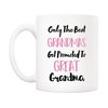 5Aup Mothers Day Great Grandma Mug from Granddaughter Grandson, Only The Best Grandpms Get Promoted To Great Grandma Coffee Cup for Grandmother 11 Oz