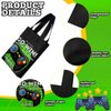Ferraycle 24 Pack Video Game Themed Gift Bags Video Game Party Favors Non Woven Reusable Goody Treat Bags with Handles (Black and Blue)